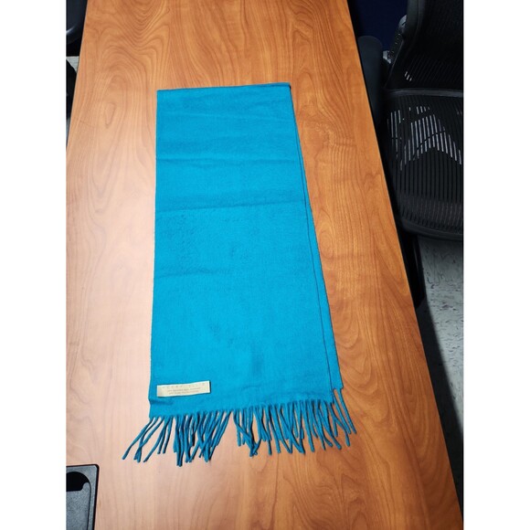 Perry Ellis Turquoise 100% Cashmere Scarf - Picture 1 of 5